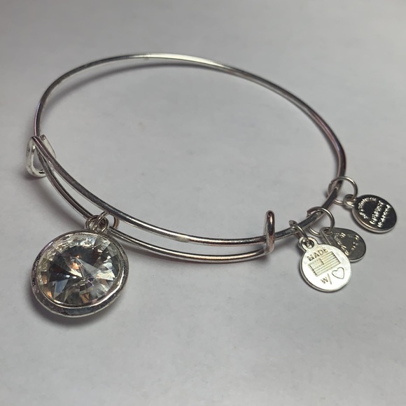 Alex and Ani Clear Stone Bangle Bracelet - Picture 4 of 5